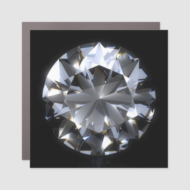 Diamond stone: black space sparkle. car magnet (Front)