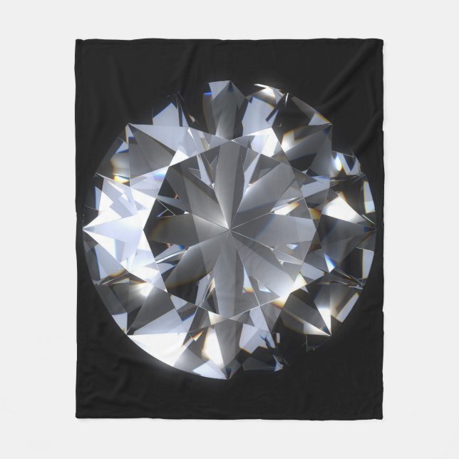 Diamond stone: black space sparkle. fleece blanket (Front)