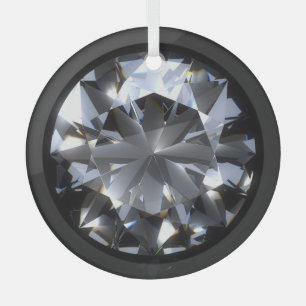 Diamond stone: black space sparkle. glass ornament