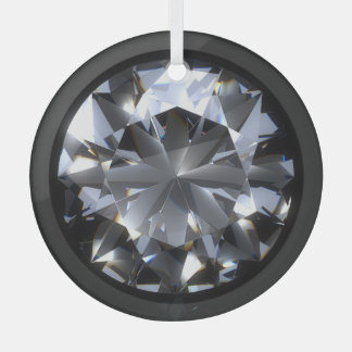 Diamond stone: black space sparkle. glass ornament