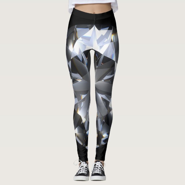 Diamond stone: black space sparkle. leggings (Front)