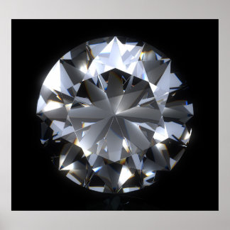 Diamond stone: black space sparkle. poster