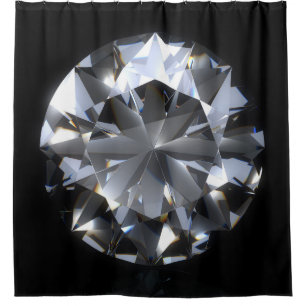 Diamond stone: black space sparkle. shower curtain