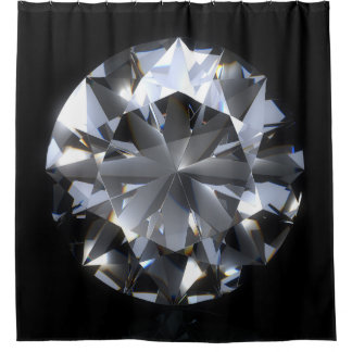 Diamond stone: black space sparkle. shower curtain