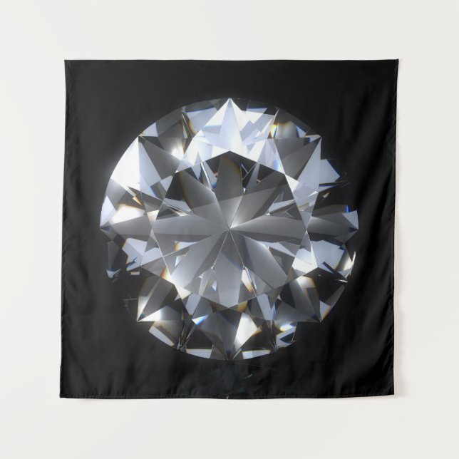 Diamond stone: black space sparkle. tapestry (Front)