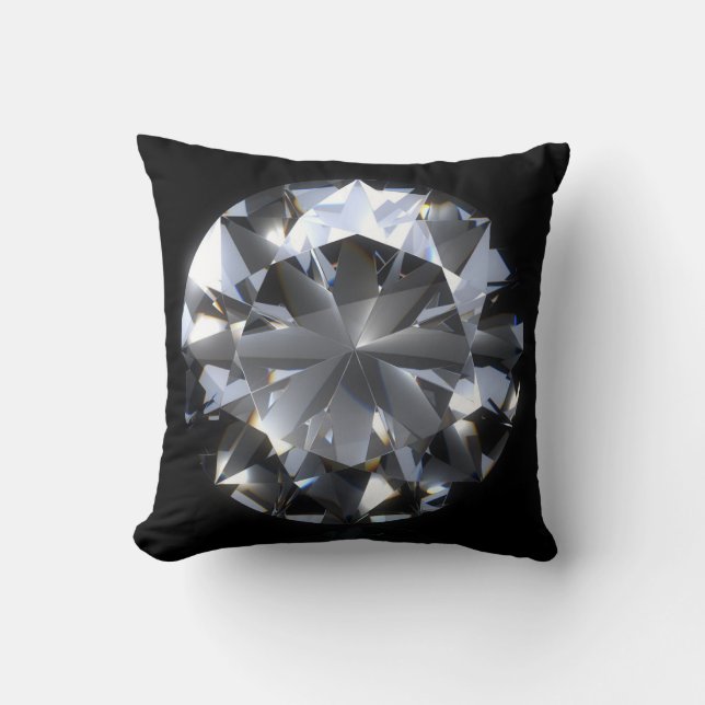 Diamond stone: black space sparkle. throw pillow (Front)