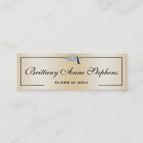 Diamond Studded Grad Cap Rose Gold Calling Card