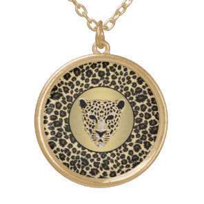 Diamond-Studded Jaguar Gold Plated Necklace
