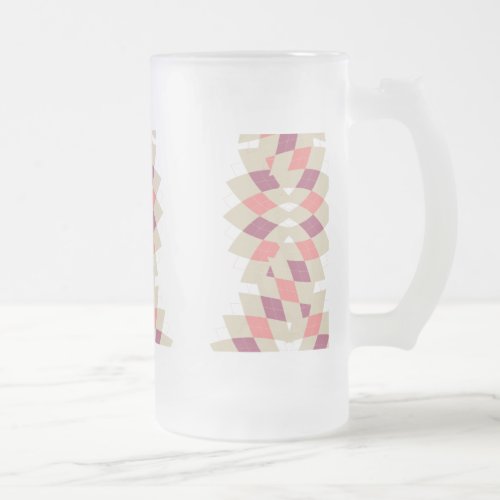 Diamond Swirl Pattern Frosted Glass Beer Mug