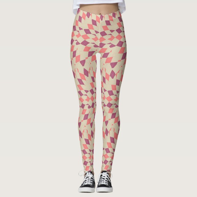 Diamond Swirl Pattern Leggings (Front)