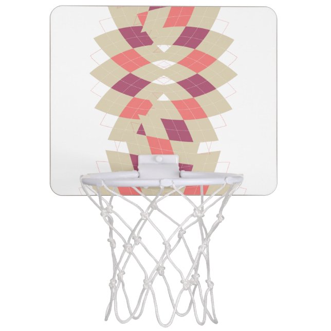 Diamond Swirl Pattern Mini Basketball Hoop (Front)