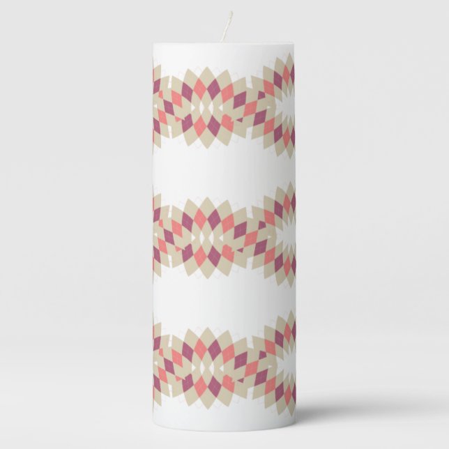 Diamond Swirl Pattern Pillar Candle (Front)