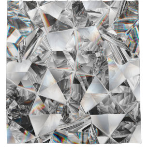 Diamond Texture Closeup: Kaleidoscope View. Shower Curtain