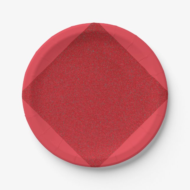 Diamond Texture Red Party Plate – Customizable (Front)