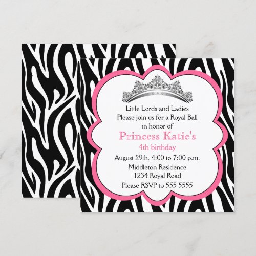 Diamond Tiara Birthday Party 5.25 Invitation