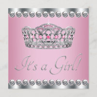 Diamond Tiara Pink Princess Baby Shower