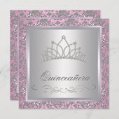 Diamond Tiara Pink Princess Party Invitation (Front/Back)