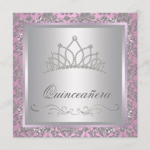 Diamond Tiara Pink Princess Party Invitation