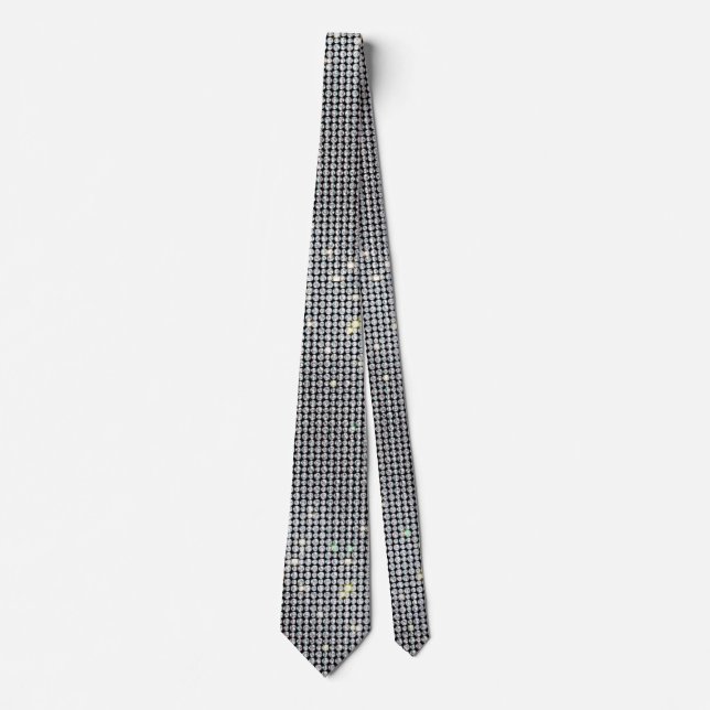 Diamond Ties, glitter brilliant Tie, white crystal Neck Tie (Front)