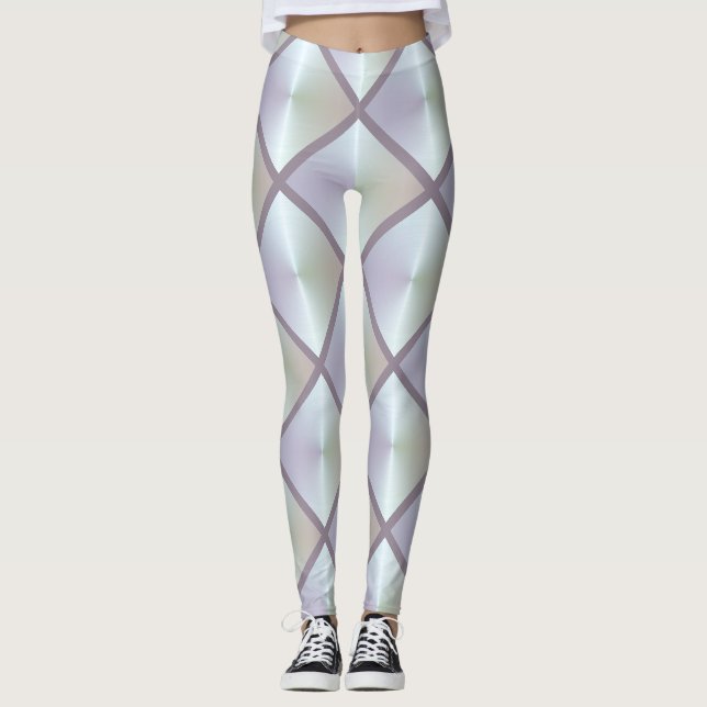 Diamond Tile Pattern Iridescent Leggings (Front)