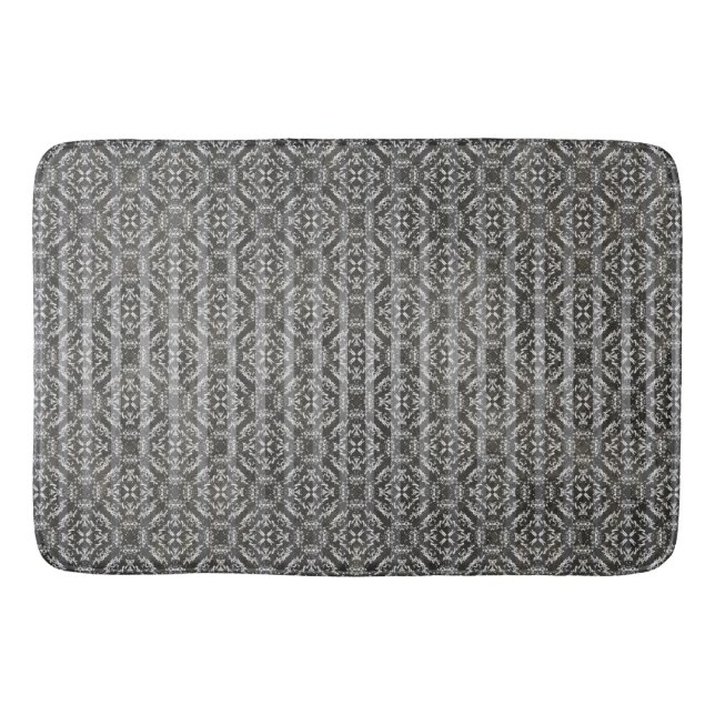Diamond Tiles & Stripes Pattern Bath Mat (Front)