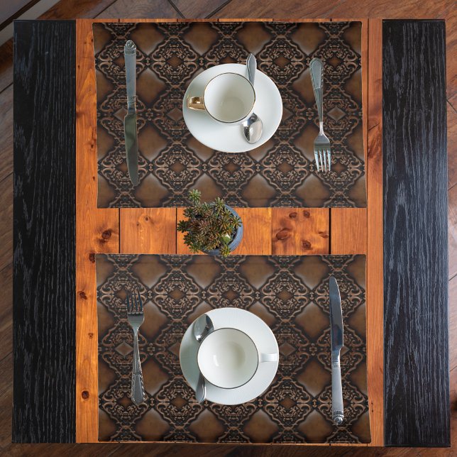 Diamond Tooled Leather Look Pattern Cloth Placemat (Creator Uploaded)