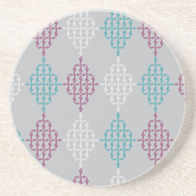 Diamond Treble Clef Sandstone Coaster (Front)