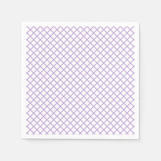 Diamond Trellis Soft Lavender - White Napkins (Front)