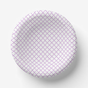 Diamond Trellis Soft Lilac - White Paper Bowls
