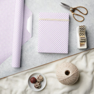 Diamond Trellis Soft Lilac - White Wrapping Paper