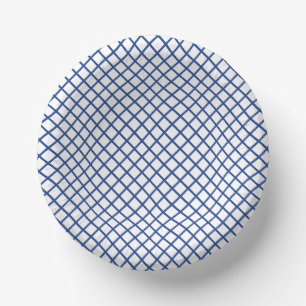 Diamond Trellis True Blue - White Paper Bowls