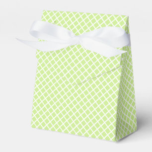 Diamond Trellis White - Spring Green Favor Boxes