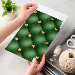 Diamond Tufted Green and Gold Envelope Mailers