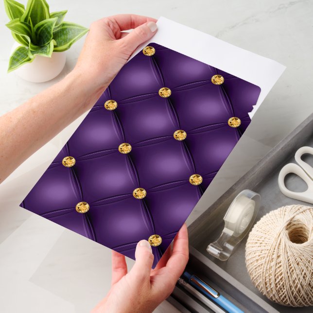 Diamond Tufted Purple and Gold Envelope Mailers (Desk)