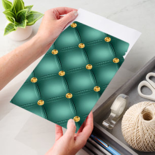 Diamond Tufted Teal and Gold Envelope Mailers