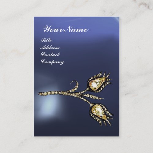 DIAMOND TULIPS MONOGRAM  Blue Yellow Topaz Business Card