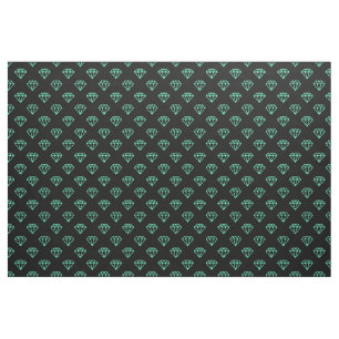 Diamond - Turquoise on Black Fabric