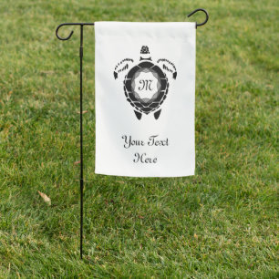 Diamond Turtle Shellback Monogram Garden Flag