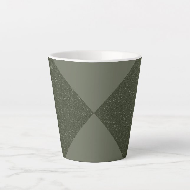 Diamond Twist Moss Green Latte Mug – Custom (Front)