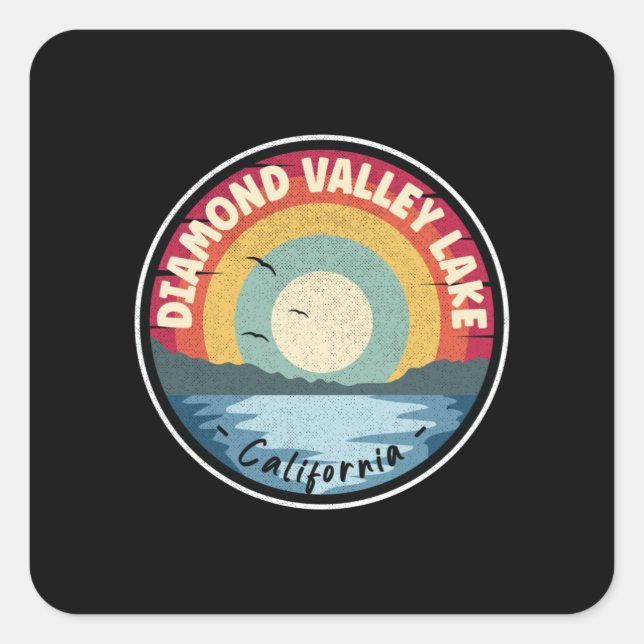 Diamond Valley Lake California Colorful Square Sticker (Front)