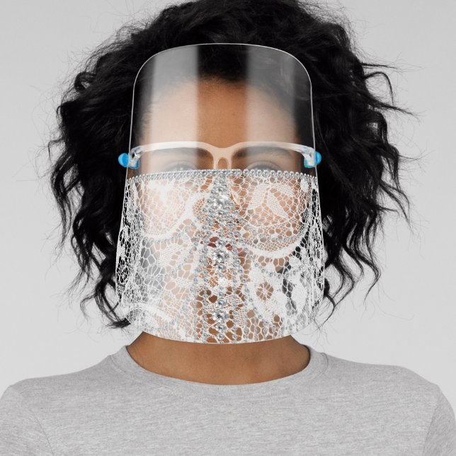 Diamond Veil Belly Dancer Pretty Lace Face Shield (Insitu)