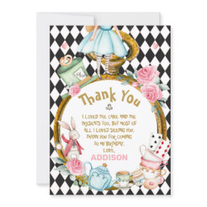 Diamond Watch Alice Wonderland Thank You Card