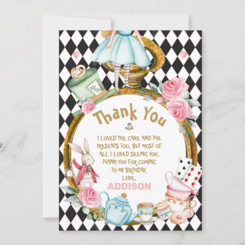 Diamond Watch Alice Wonderland Thank You Card