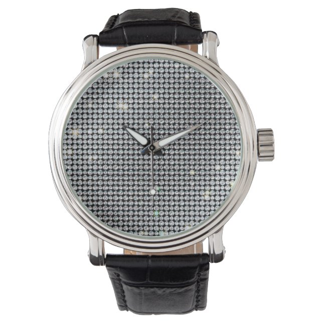 Diamond Watches, brilliant Jewelry glitter crystal Watch (Front)