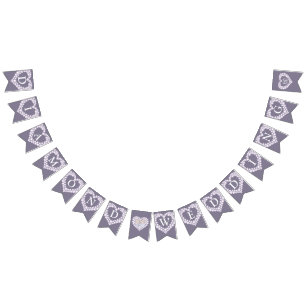 Diamond wedding 60th anniversary custom photo bunting flags