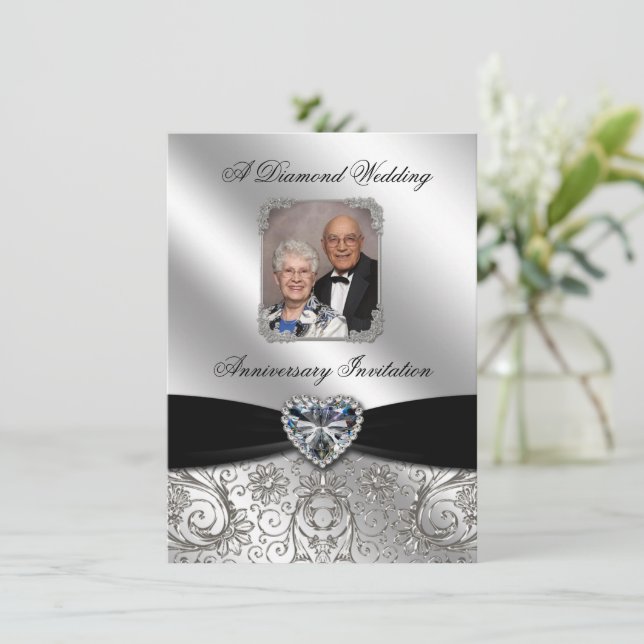 Diamond Wedding Anniversary 4.5x6.25 Photo Invite (Standing Front)