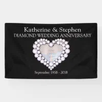 Elegant 60th Diamond Wedding Anniversary Banner, Zazzle