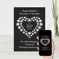 Diamond Wedding Anniversary Card - Happy 60th AnniversaryAnd