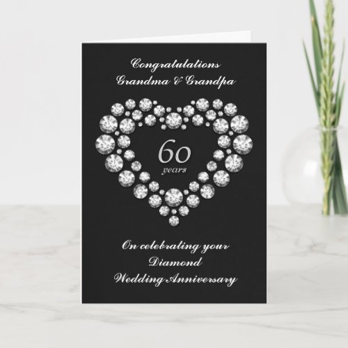 Diamond Wedding Anniversary Card _ 60 Years