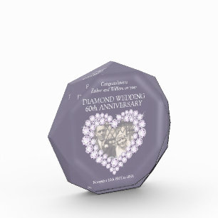 Diamond wedding anniversary custom photo award